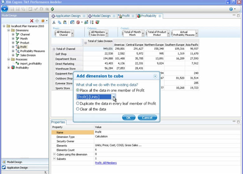 IBM Cognos TM1 Performance Modeler