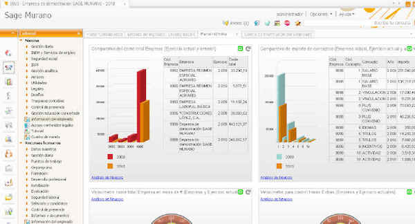 Pantalla de Sage Murano ERP
