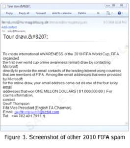 Pantallazo de Spam con FIFA 2010