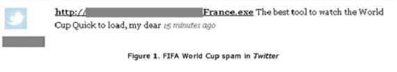Tweet enviado como malware sobre la Copa del Mundo de la FIFA