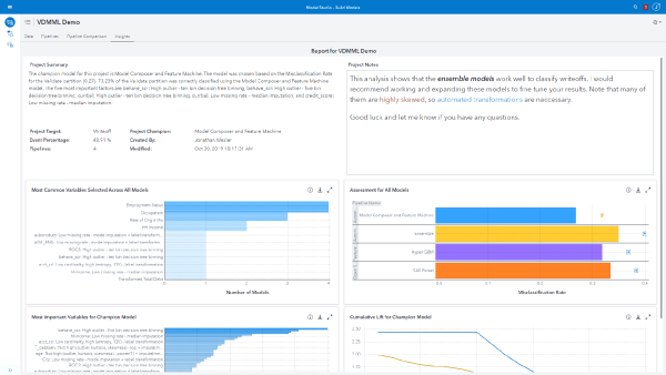 SAS Machine Learning VDMML